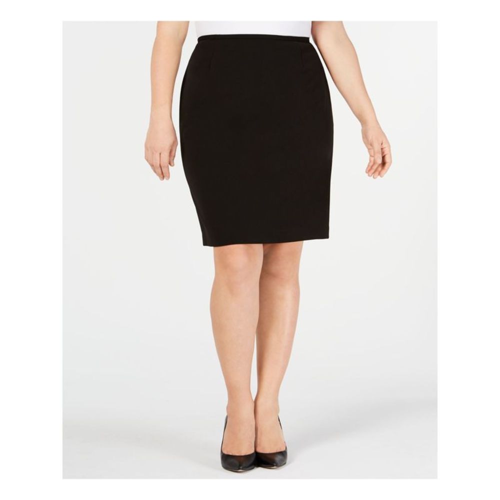 CALVIN KLEIN Womens Black Above The Knee Wear To Work Pencil Skirt Plus 22W